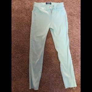 teal-ish jeans